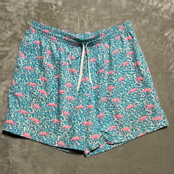 Chubbies Flamingo Print Swim Trunks Mens Drawstring Elastic Waist Shorts - Picture 1 of 9